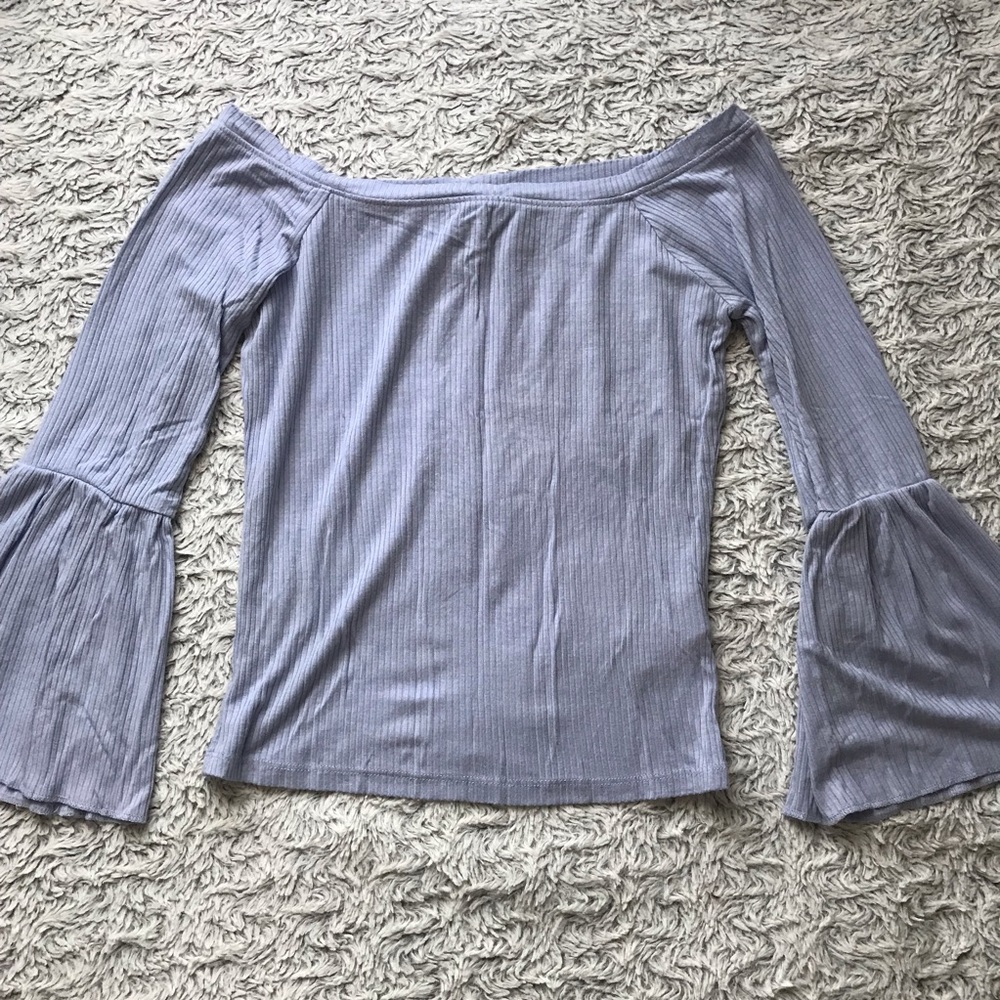 Forever21 off the shoulder baby blue top - Picture 1 of 2